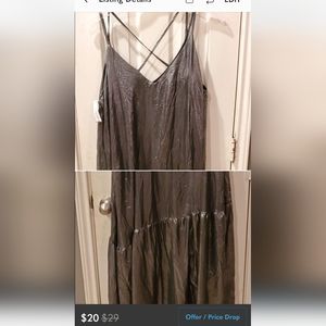 NWT XHILIRATION 2X GUNMETAL GREY/ SILVER DRESS